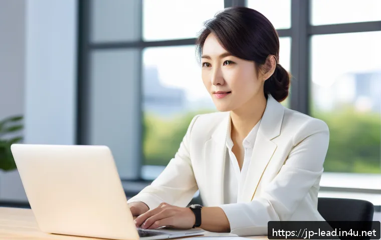 리더십 코칭을 통한 이직 성공 전략 - A modern Japanese professional woman in her 30s, dressed in smart business casual attire, sitting co...